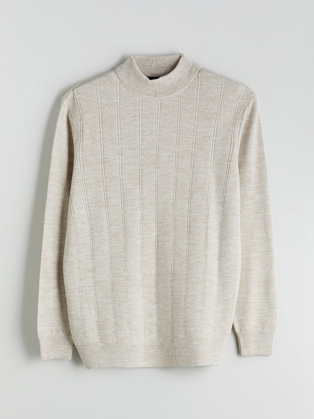 Bej Yarım Balıkçı Yaka Erkek Triko Kazak-4