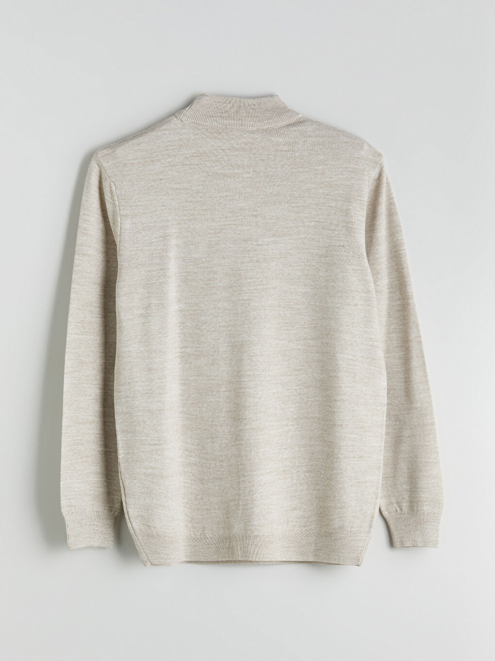 Bej Yarım Balıkçı Yaka Erkek Triko Kazak-5