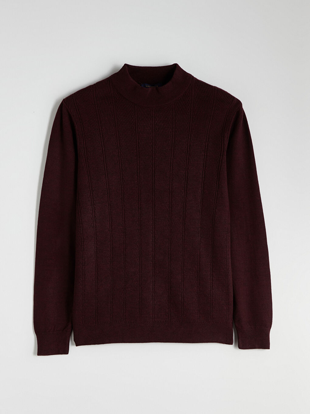 Bordo Yarım Balıkçı Yaka Erkek Triko Kazak-4