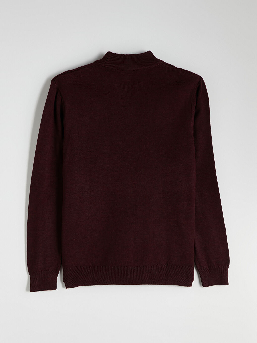 Bordo Yarım Balıkçı Yaka Erkek Triko Kazak-5