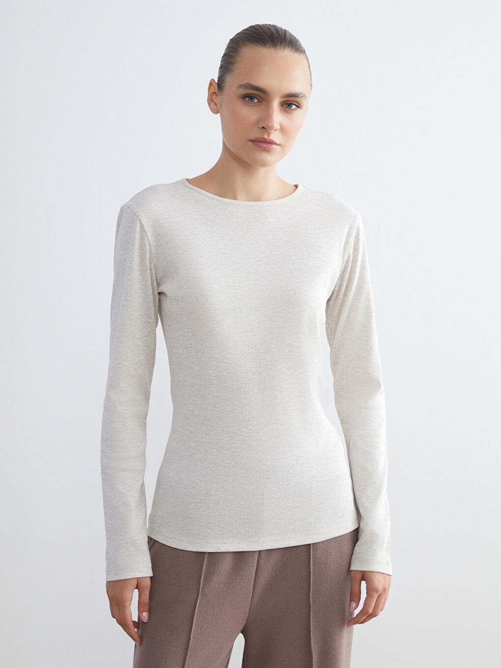 LCWAIKIKI Basic Okrugli izrez Ženski Bodi -W57945Z8-DCY