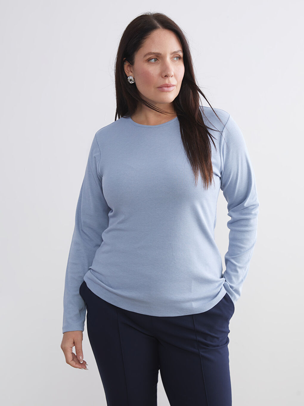 Mavi Bisiklet Yaka Kadın Body-1