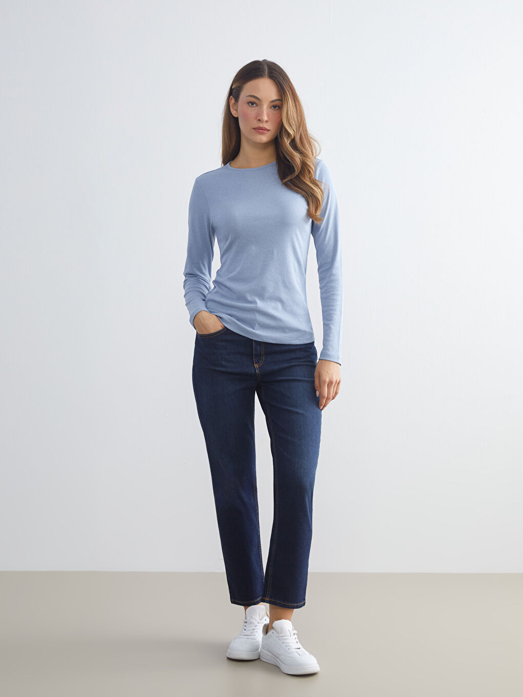 Mavi Bisiklet Yaka Kadın Body-2