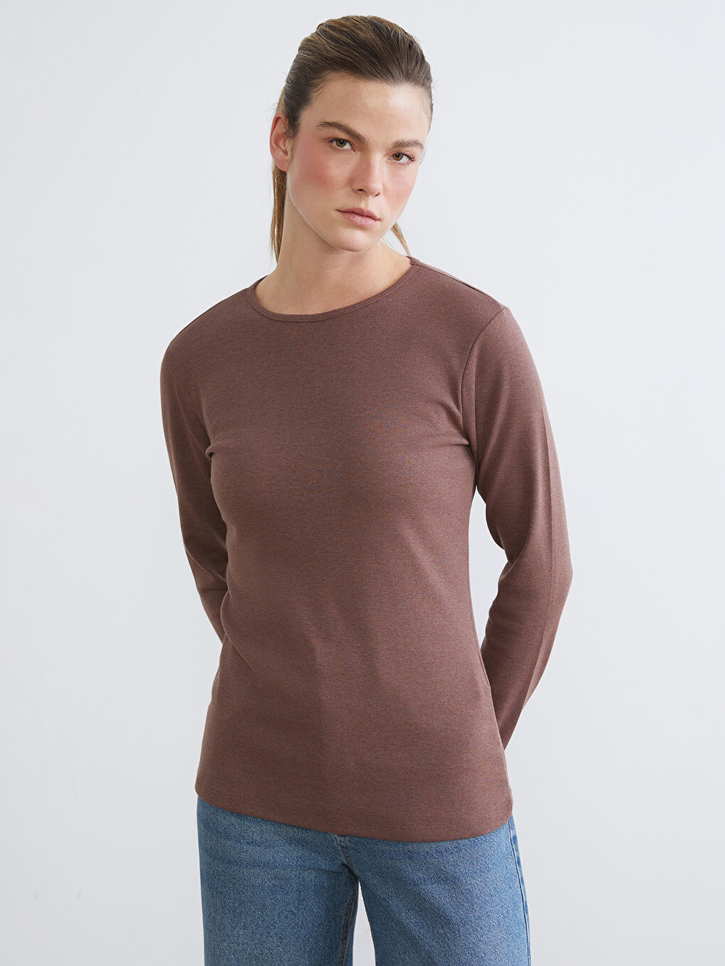 Bordo Bisiklet Yaka Kadın Body