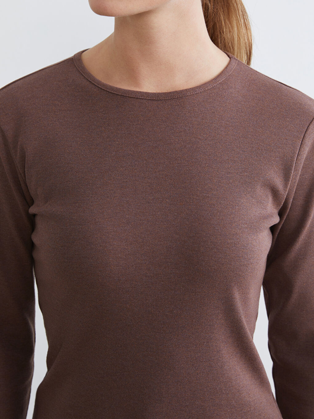 Bordo Bisiklet Yaka Kadın Body-2