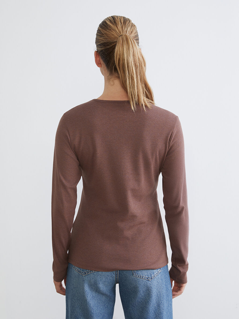 Bordo Bisiklet Yaka Kadın Body-3