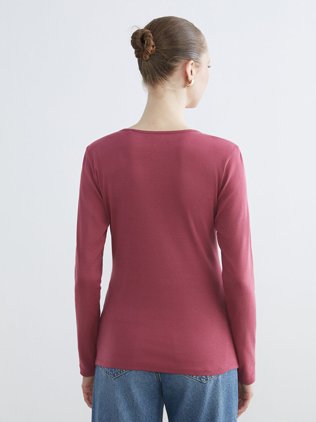 Tricou cu Guler Rotund pentru Femei-3