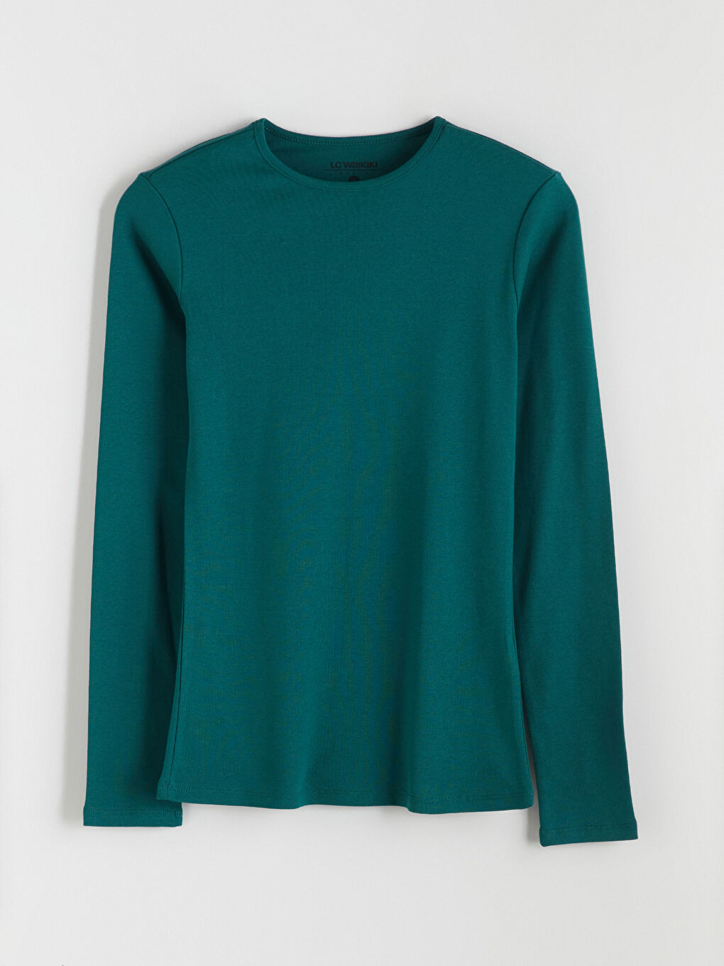 Yeşil Bisiklet Yaka Kadın Tişört-4