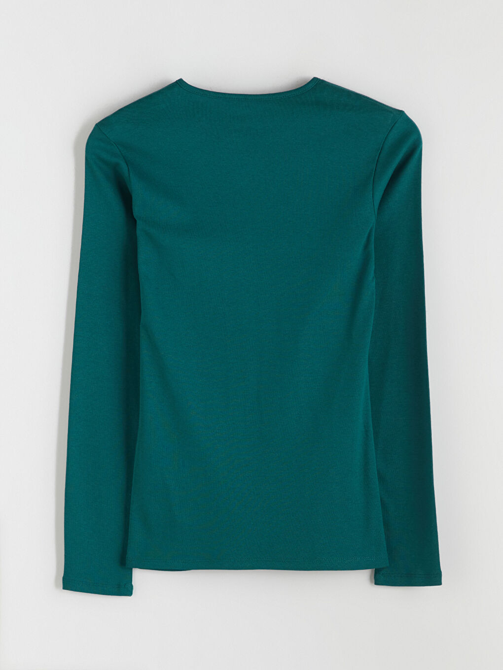 Yeşil Bisiklet Yaka Kadın Tişört-5