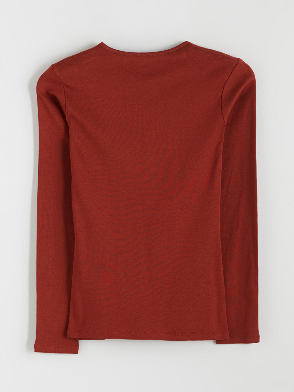 Kahverengi Bisiklet Yaka Kadın Tişört-7