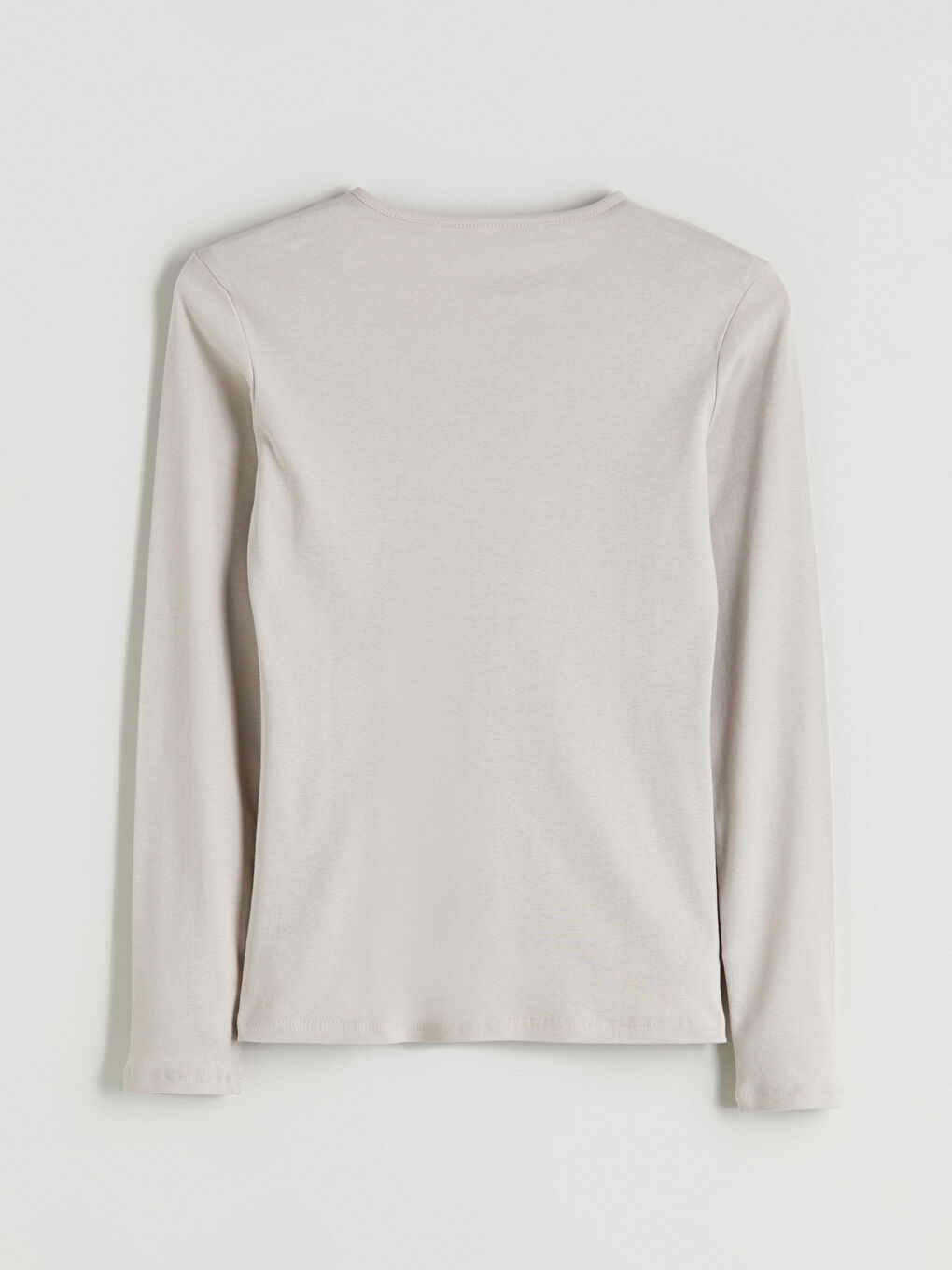 Gri Bisiklet Yaka Kadın Tişört-9