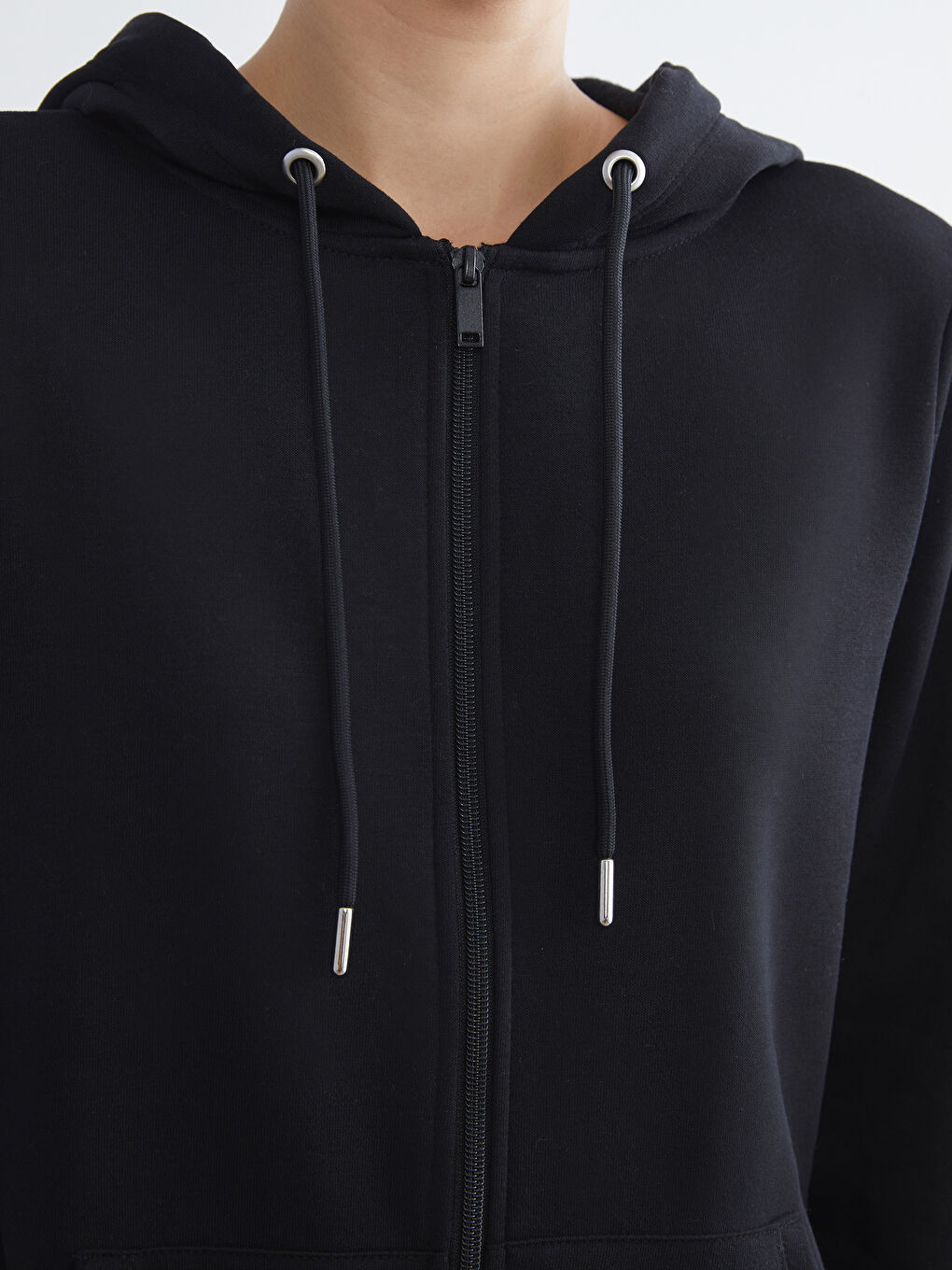 LCWAIKIKI Basic Hooded Women's Zip-Up Sweatshirt -W57947Z8-CVL