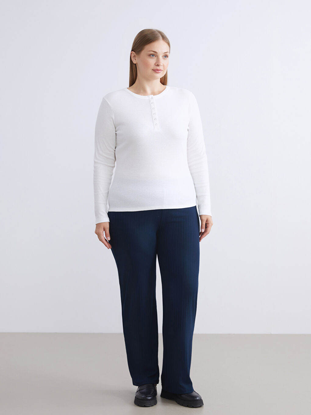 Elastic Waist Textured Women's Sweatpants-1