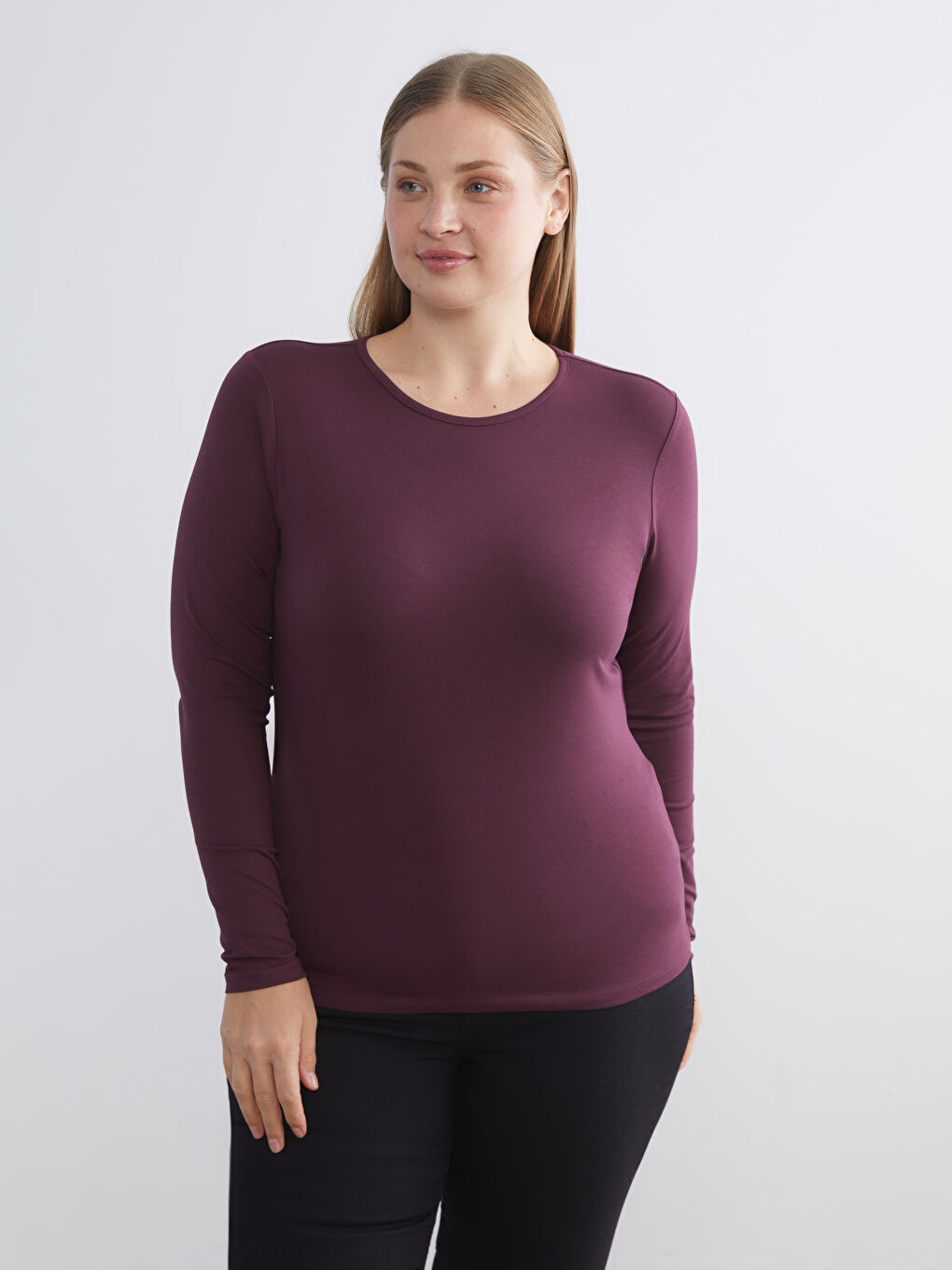 Mürdüm Bisiklet Yaka Kadın Body-1