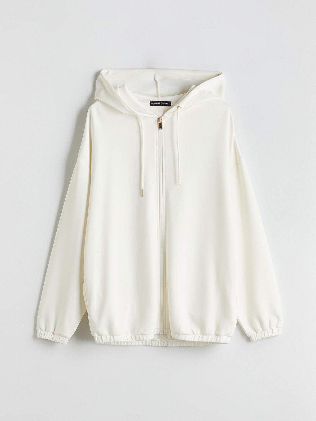 LCWAIKIKI Classic Hooded Oversize Women's Zipper Sweatshirt -W57958Z8-FES