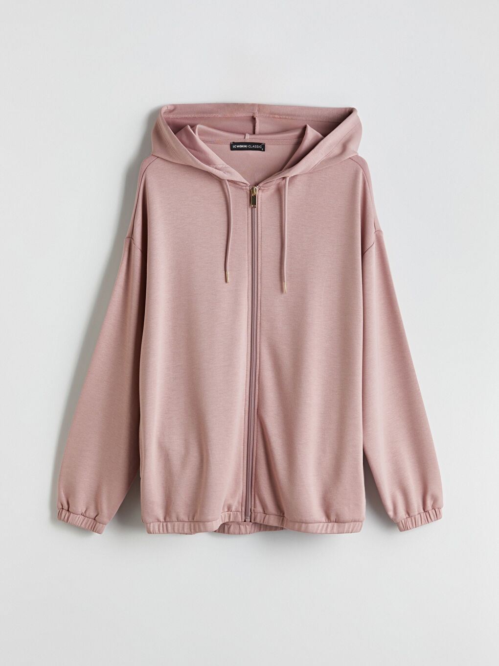 LCWAIKIKI Classic Hooded Oversize Women's Zipper Sweatshirt -W57958Z8-GJR
