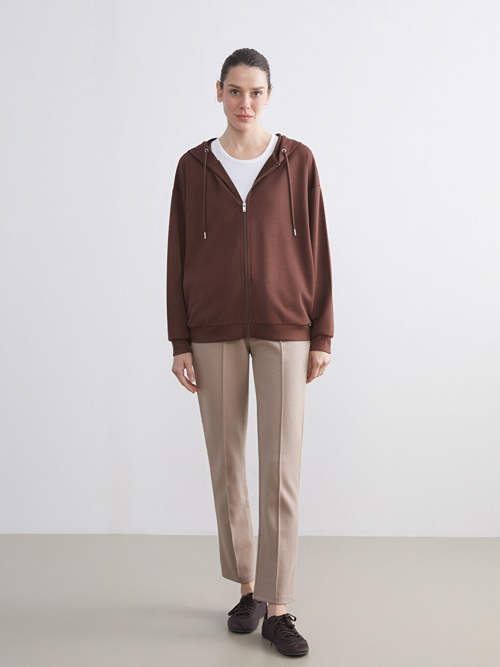 Hooded Oversize Women's Zipper Sweatshirt-1