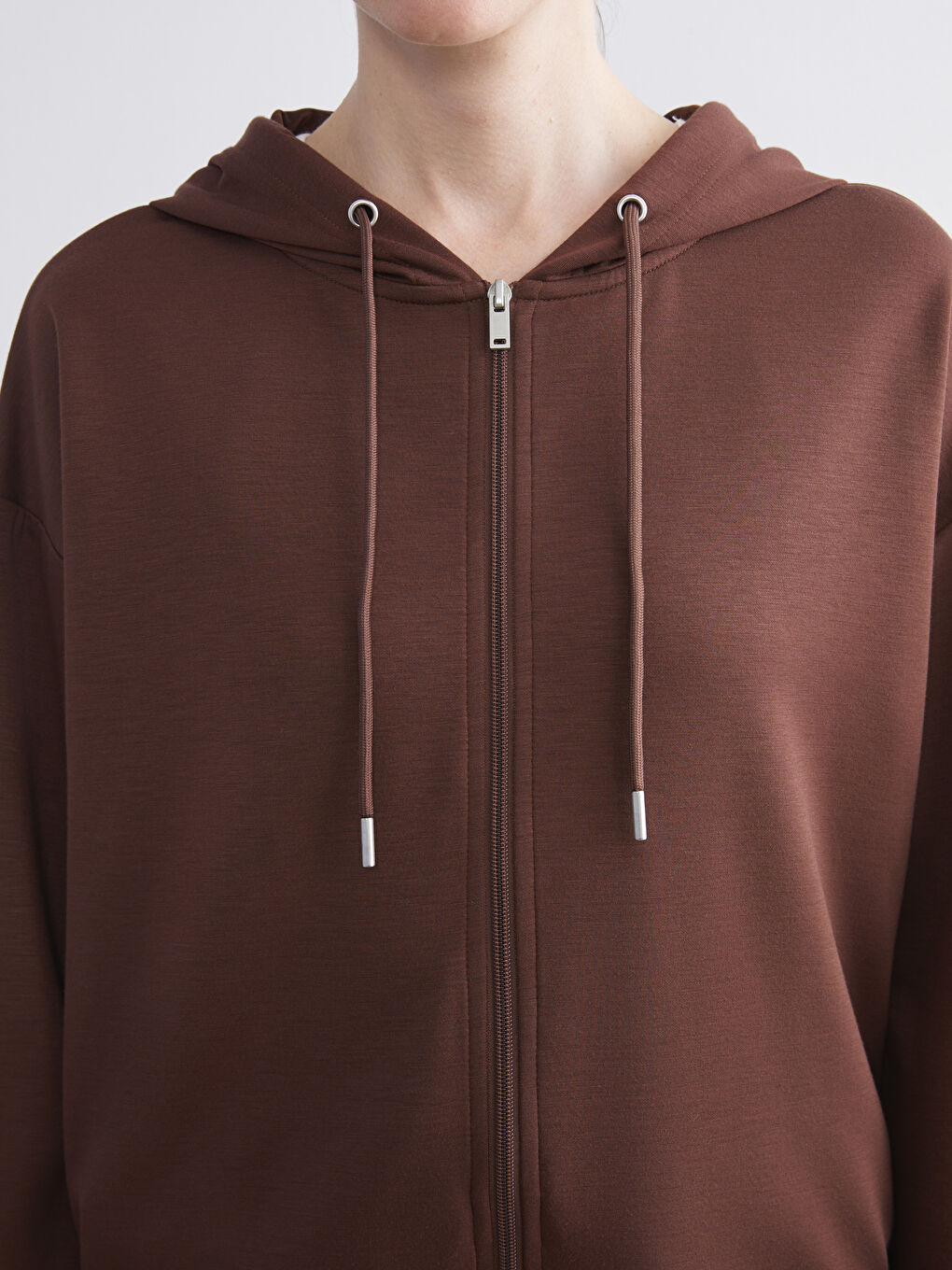 Hooded Oversize Women's Zipper Sweatshirt-2