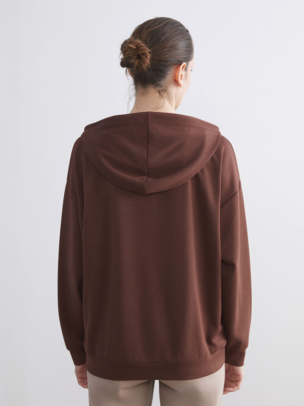 Hooded Oversize Women's Zipper Sweatshirt-3