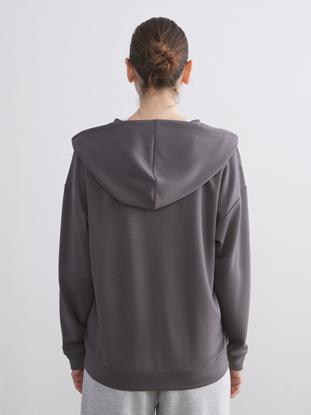 Hooded Oversize Women's Zipper Sweatshirt-3