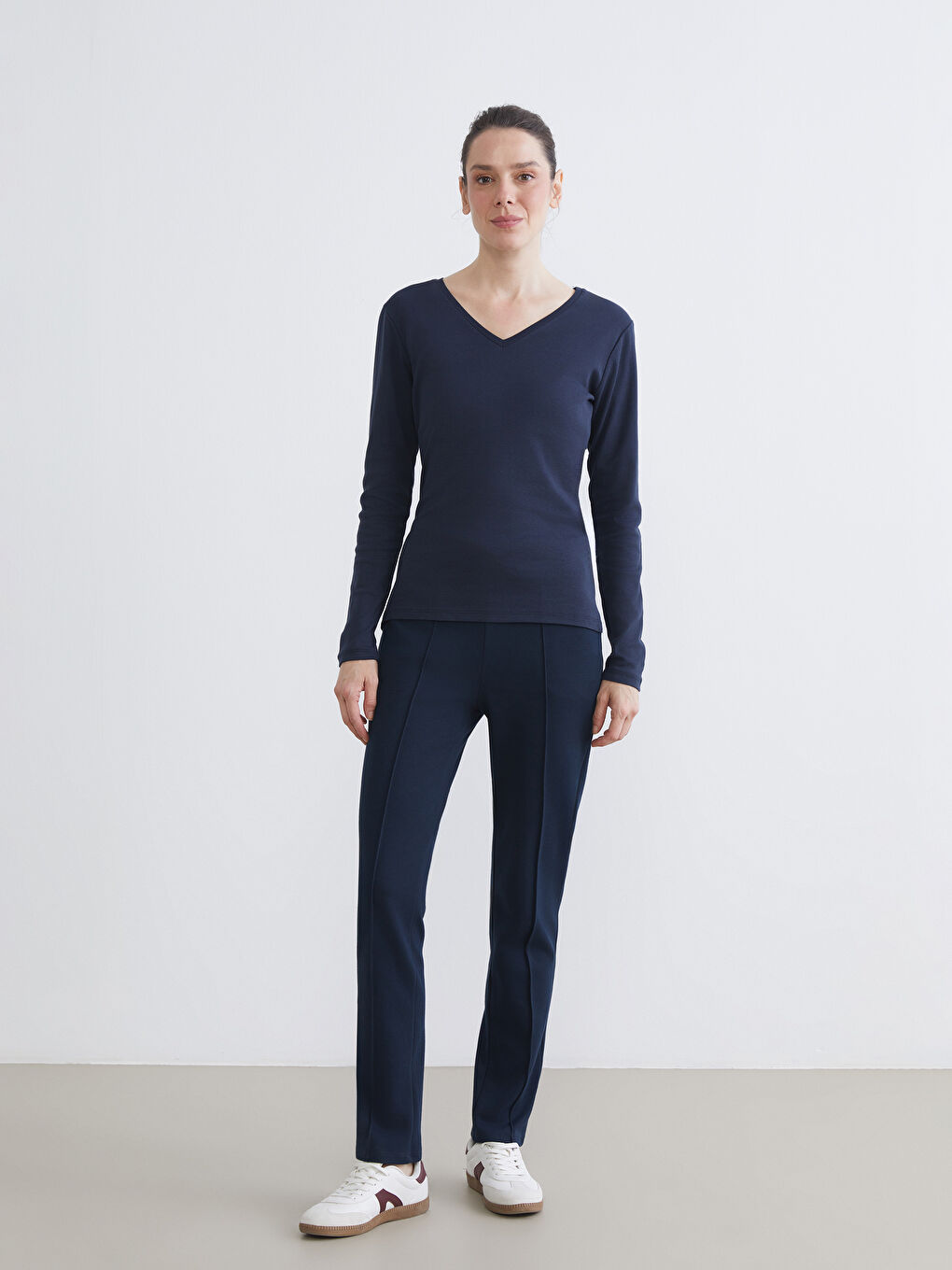 Lacivert Beli Lastikli Kadın Eşofman Altı