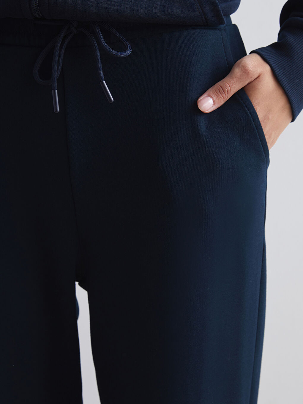 Lacivert Beli Lastikli Kadın Jogger Eşofman Altı-3
