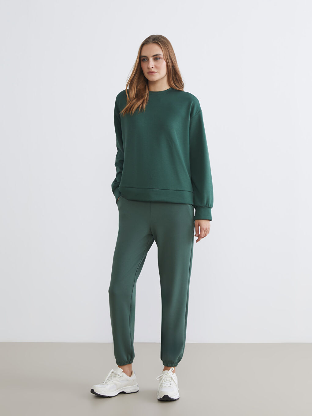 Yeşil Beli Lastikli Kadın Jogger Eşofman Altı