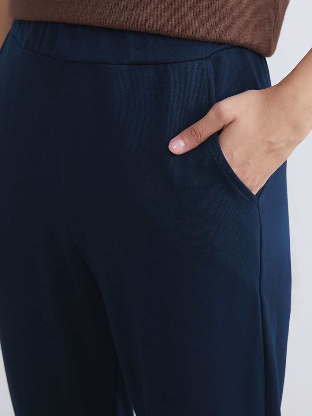 Lacivert Beli Lastikli Kadın Eşofman Altı-2