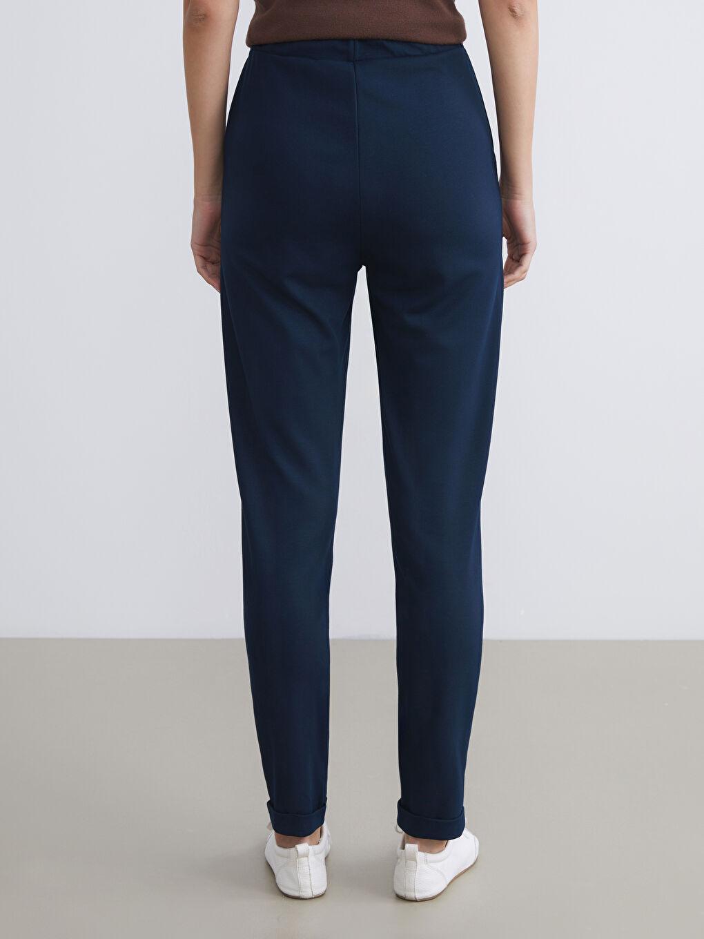 Lacivert Beli Lastikli Kadın Eşofman Altı-3