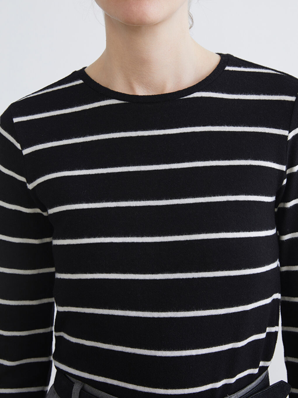 Crew Neck Striped Women's T-Shirt-3