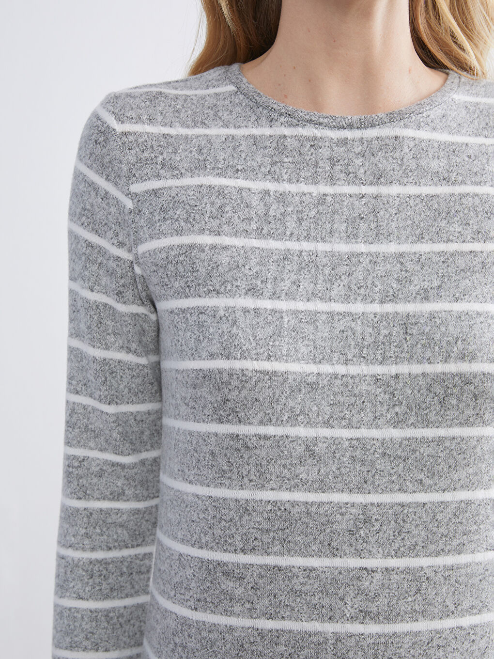 Crew Neck Striped Women's T-Shirt-3