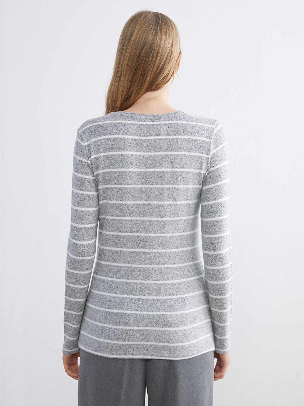 Crew Neck Striped Women's T-Shirt-4
