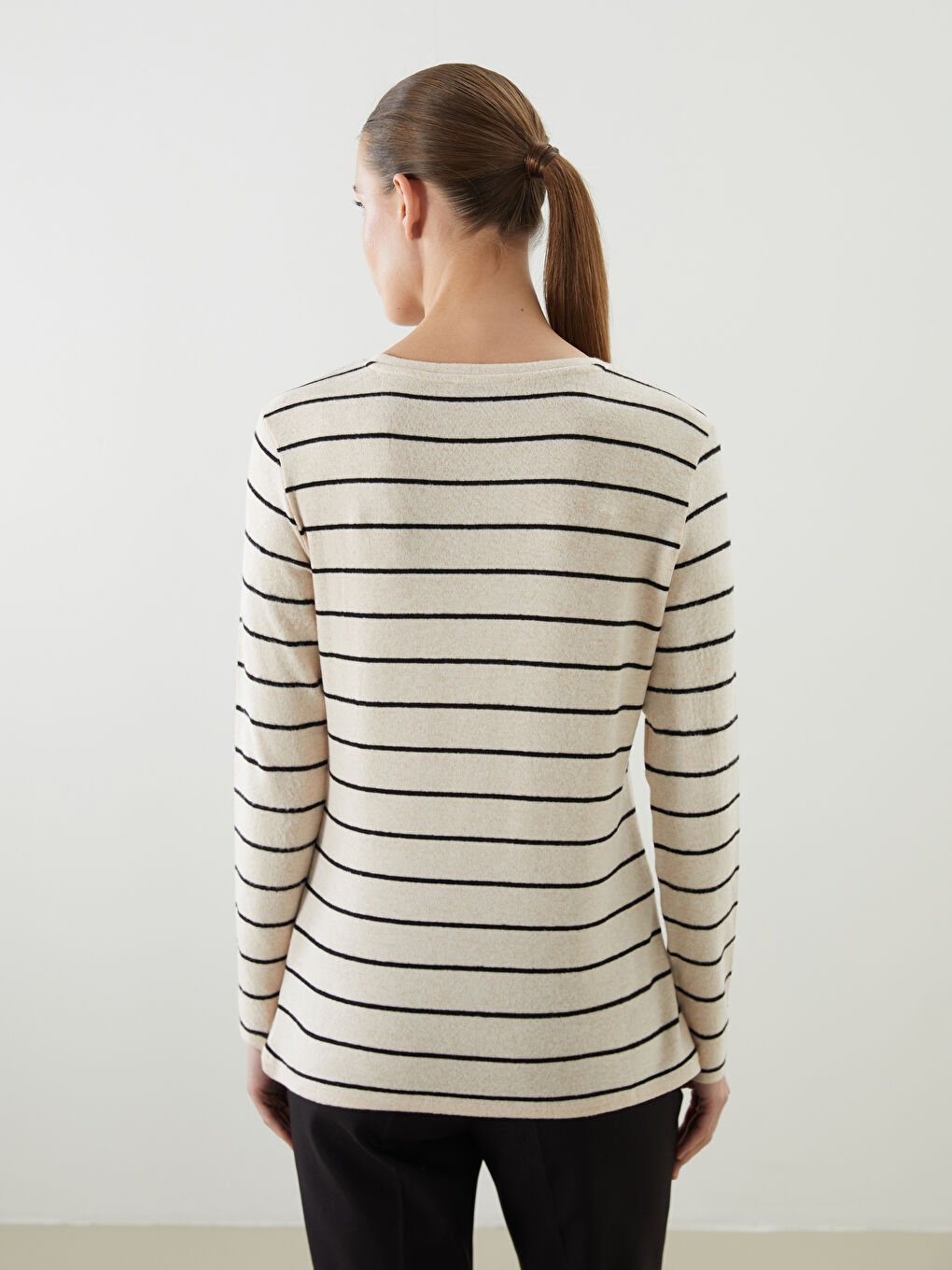 LCWAIKIKI Basic Crew Neck Striped Women's T-Shirt -W57972Z8-LFC