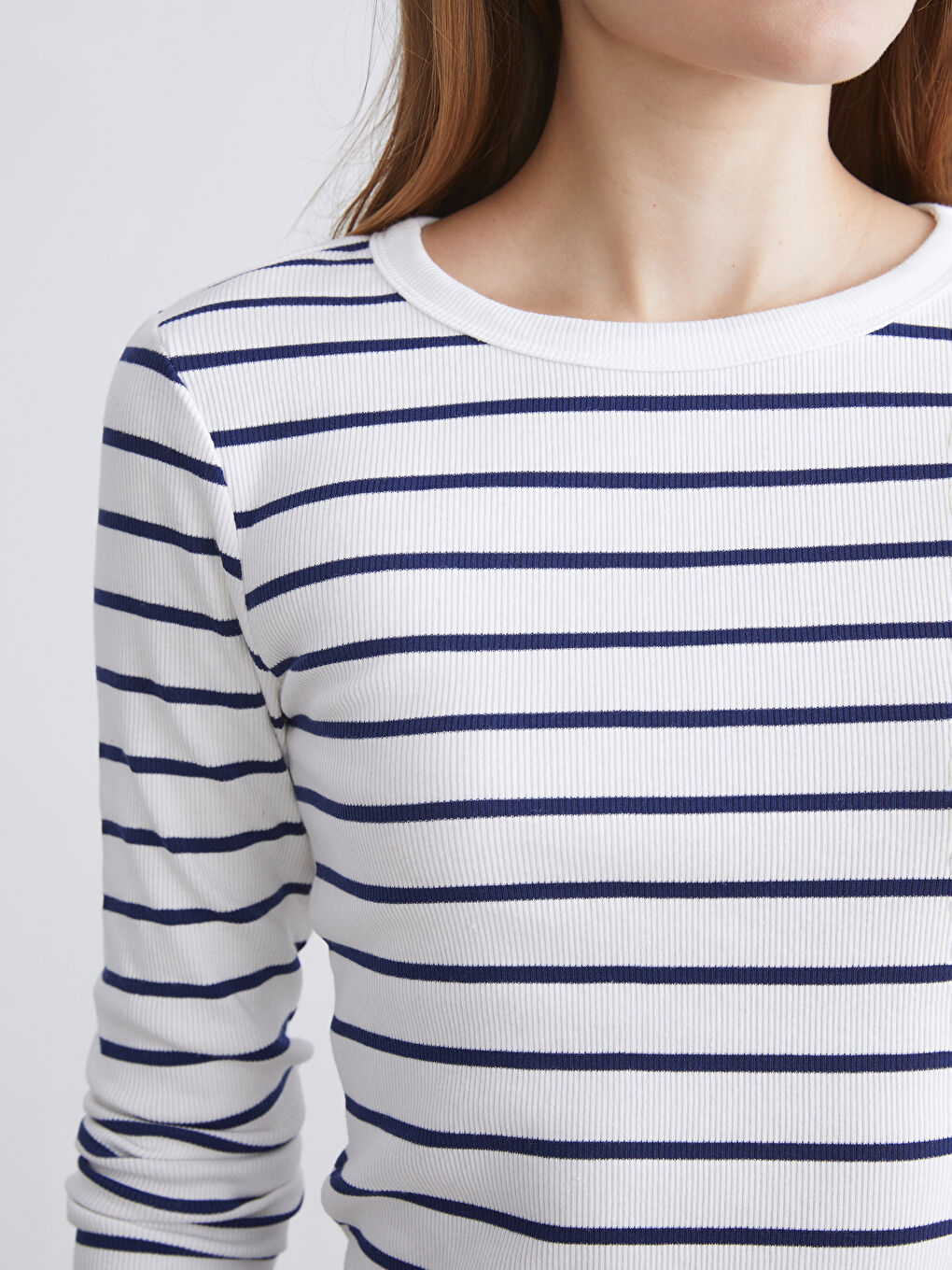 LCWAIKIKI Classic Crew Neck Striped Women's Body -W57973Z8-LGS
