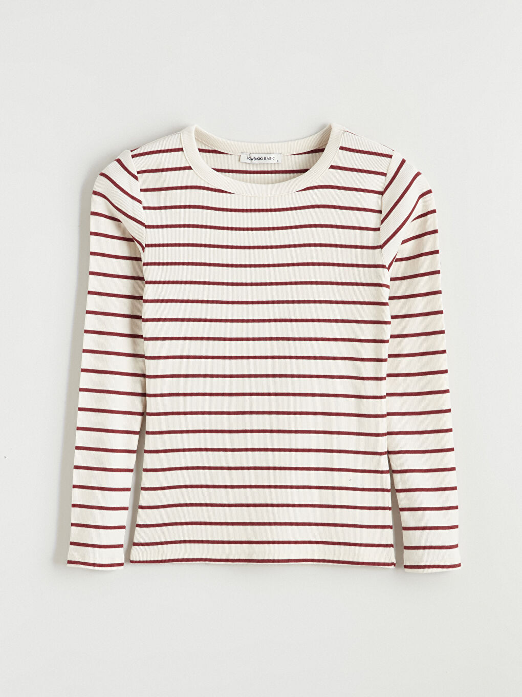 Бодикон с кръгло деколте и раиран десен за жени