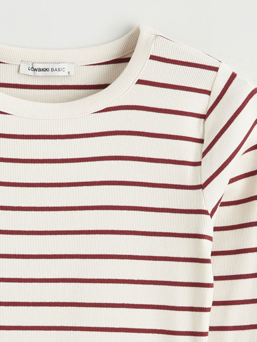 Бодикон с кръгло деколте и раиран десен за жени-1