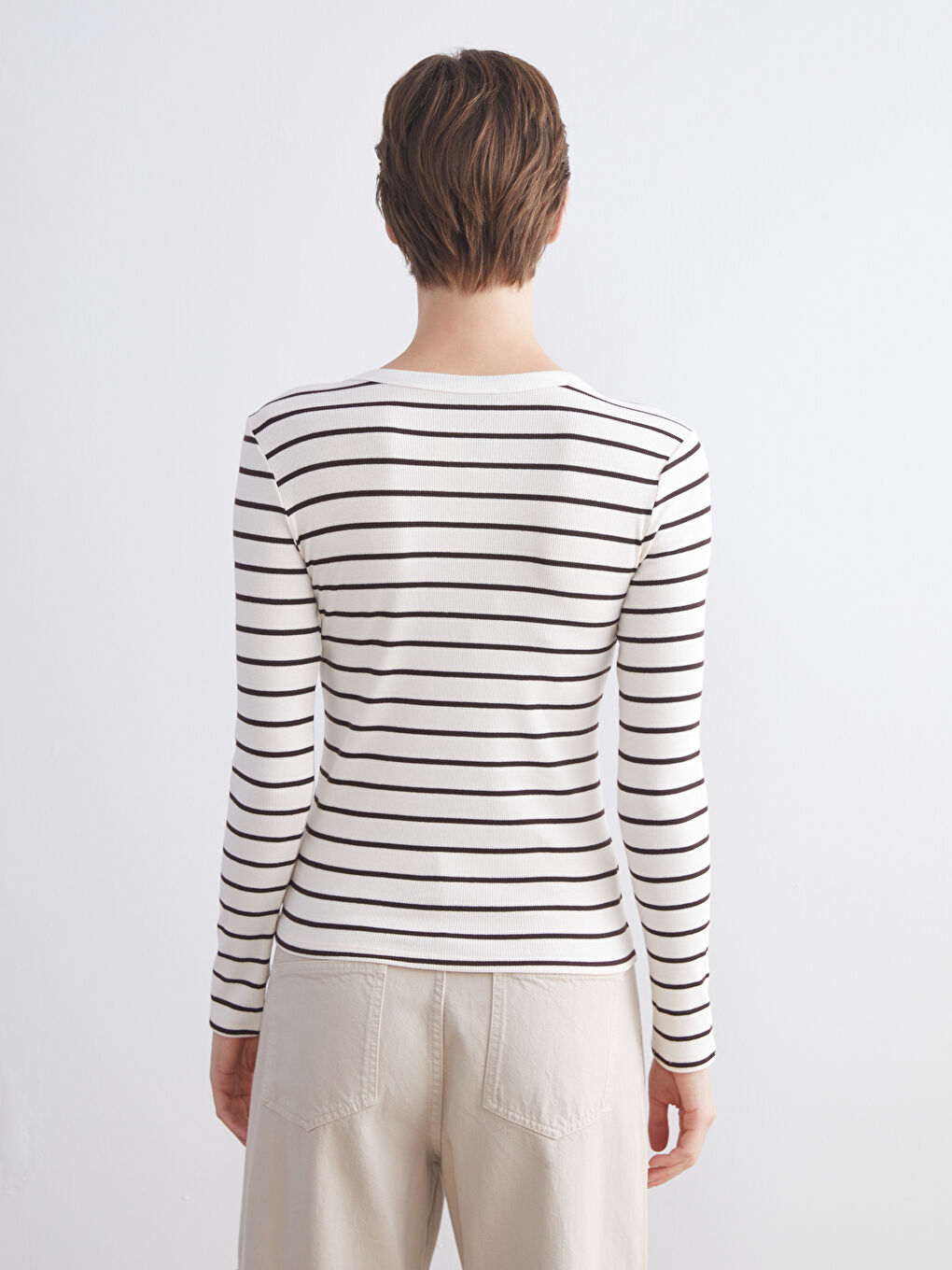 LCWAIKIKI Classic Crew Neck Striped Women's Body -W57973Z8-LEW