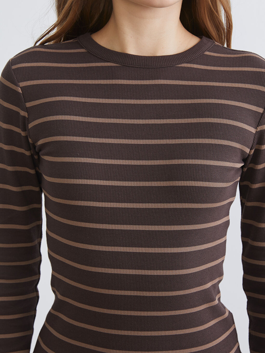 Crew Neck Striped Women's Body-2