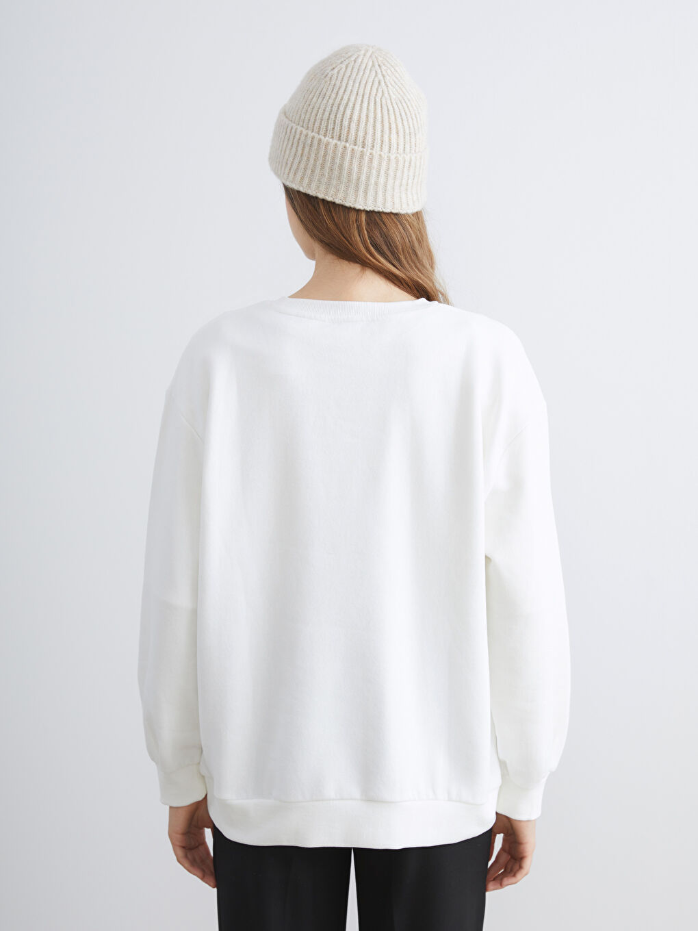XSIDE ACTIVE Crew Neck Embroidered Oversize Women's Sweatshirt -W57984Z8-J5E