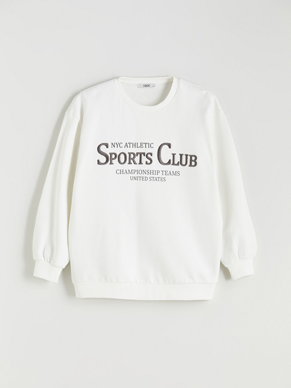 XSIDE ACTIVE Crew Neck Embroidered Oversize Women's Sweatshirt -W57984Z8-J5E