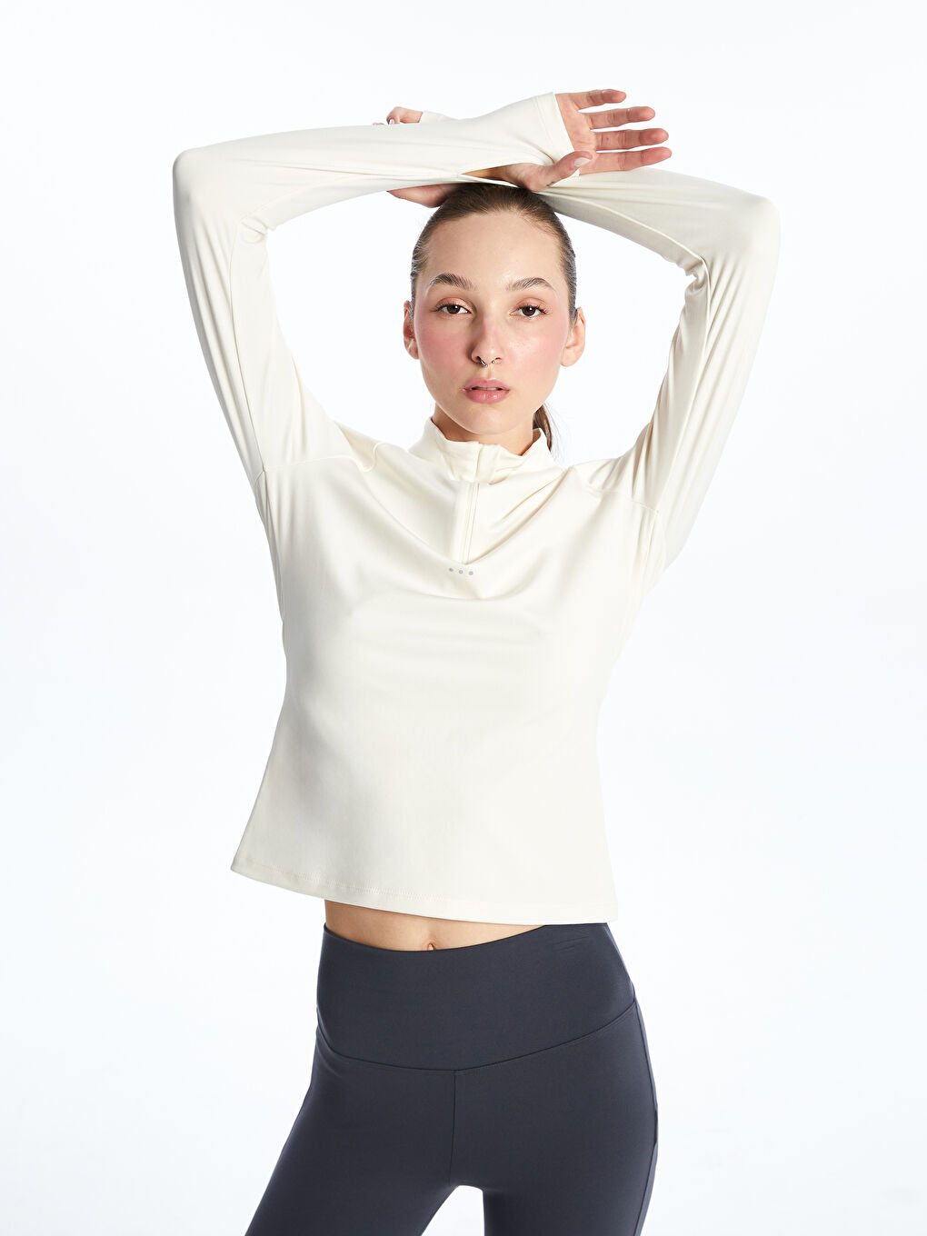 XSIDE ACTIVE Funnel Neck Reflective Printed Women's Sports T-Shirt -W57986Z8-FDV