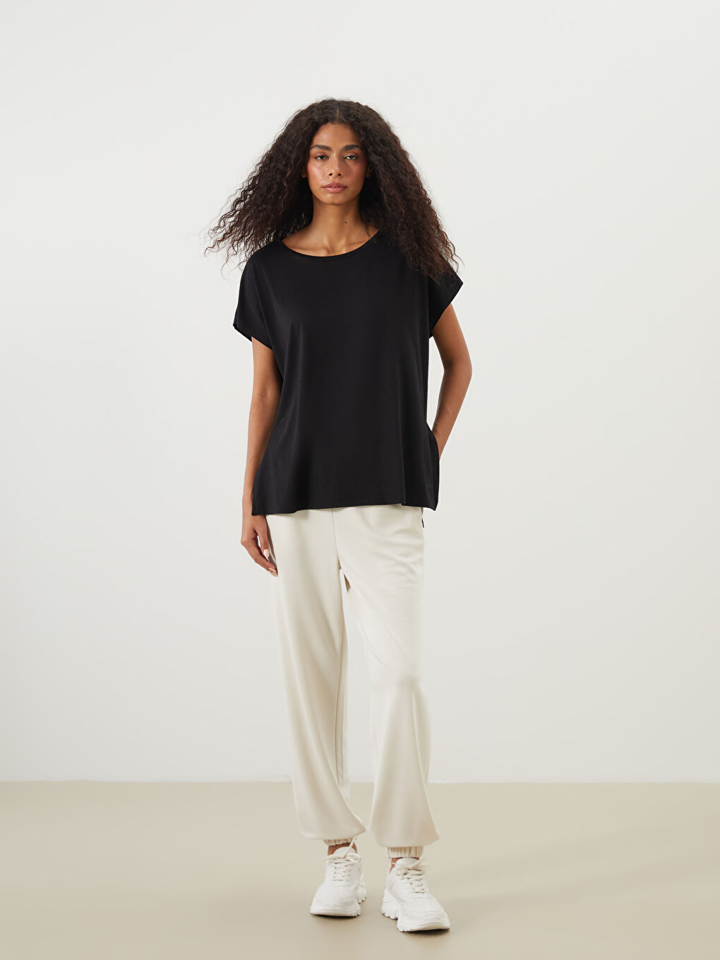XSIDE ACTIVE Crew Neck Oversize Women's Sports T-Shirt -W57987Z8-CVL