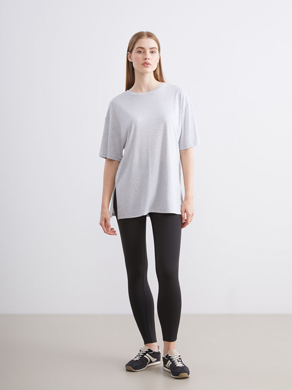 XSIDE ACTIVE Crew Neck Oversize Women's Sports T-Shirt -W57989Z8-JMD