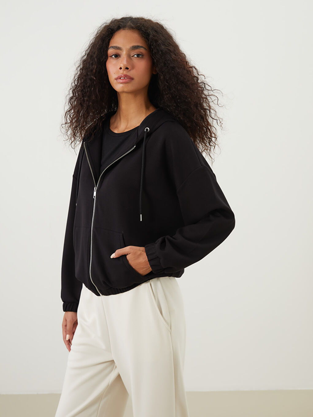 XSIDE ACTIVE Hooded Oversize Women's Zipper Sweatshirt -W57996Z8-CVL