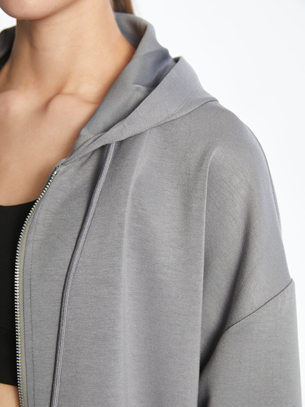 XSIDE ACTIVE Hooded Oversize Women's Zipper Sweatshirt -W57996Z8-CWL