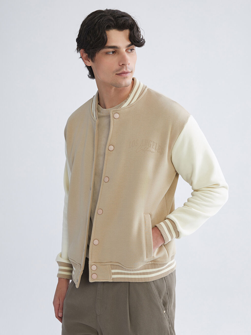 Man BEIGE Bomber Jacket
