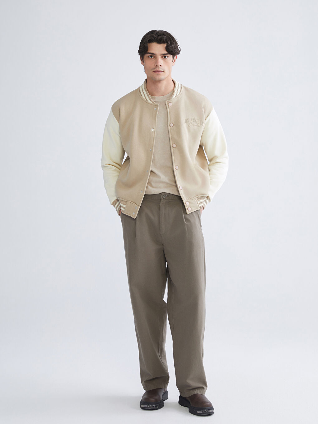 Man BEIGE Bomber Jacket-3