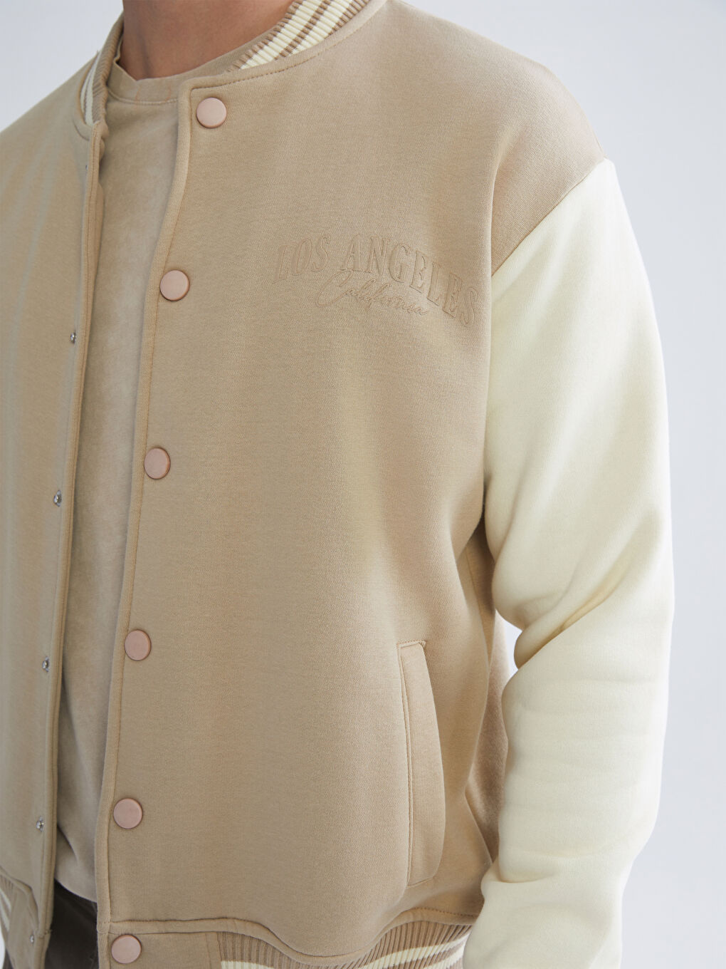 Man BEIGE Bomber Jacket-7