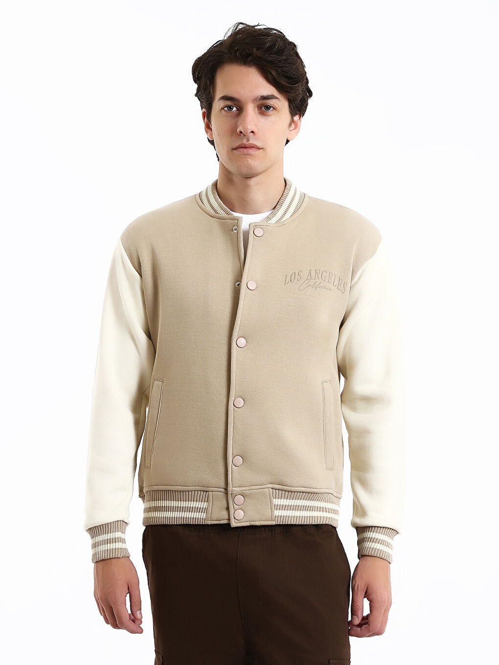 Man BEIGE Bomber Jacket-1