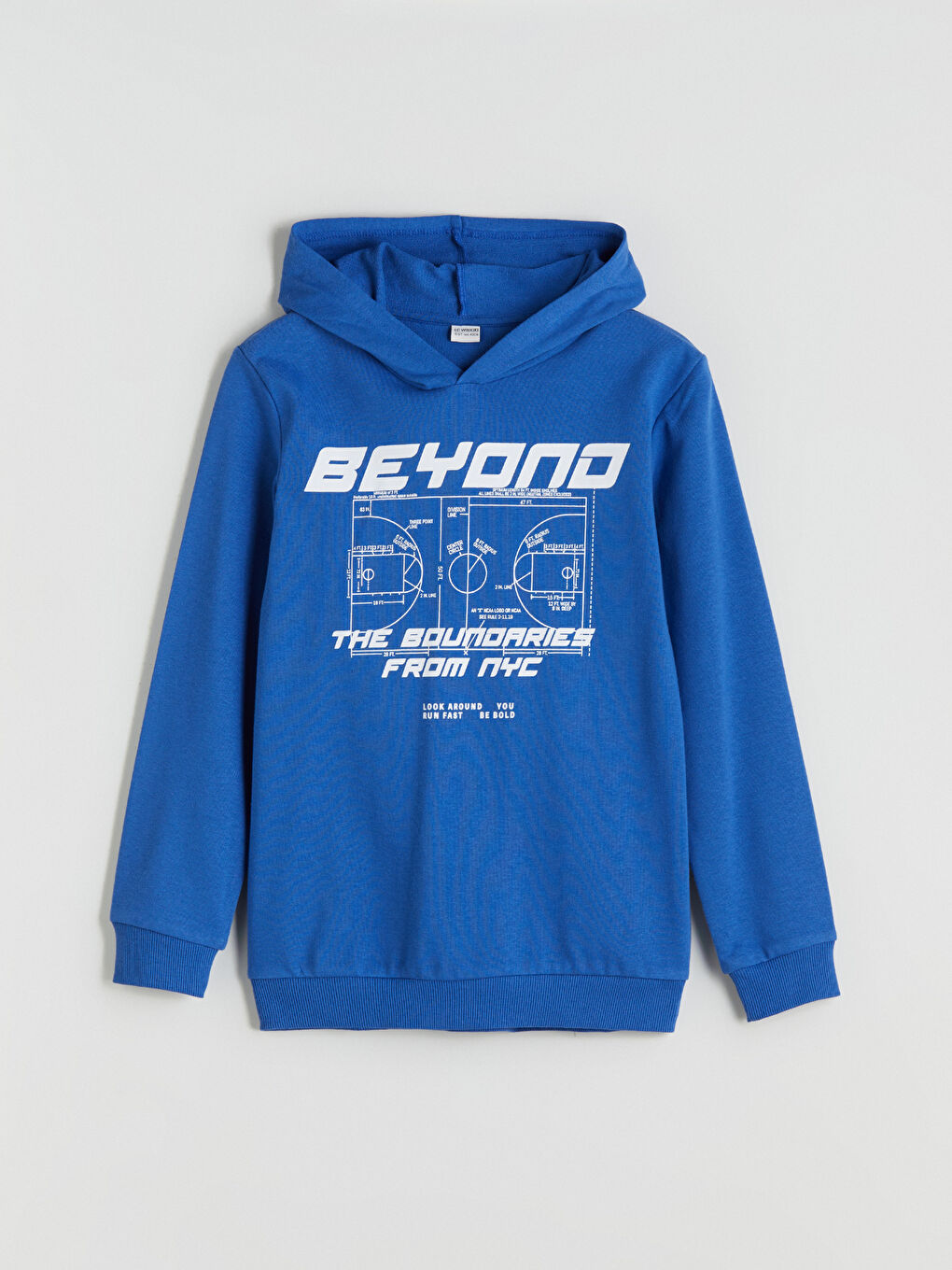 Mavi Kapüşonlu Erkek Çocuk Sweatshirt